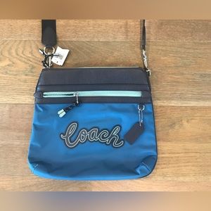 Coach cerulean blue logo crossbody bag. Brand new. Tag still attached.